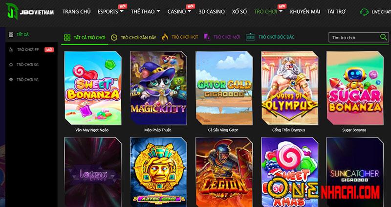 Trò chơi giải trí, Game slot tại JBO