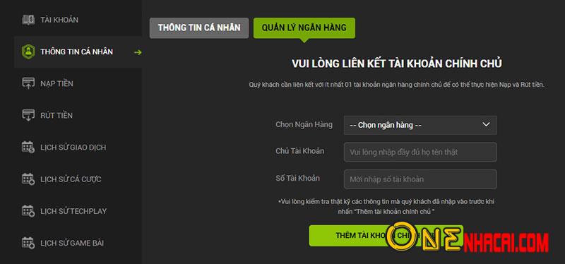 Liên kết ngân hàng với Zbet