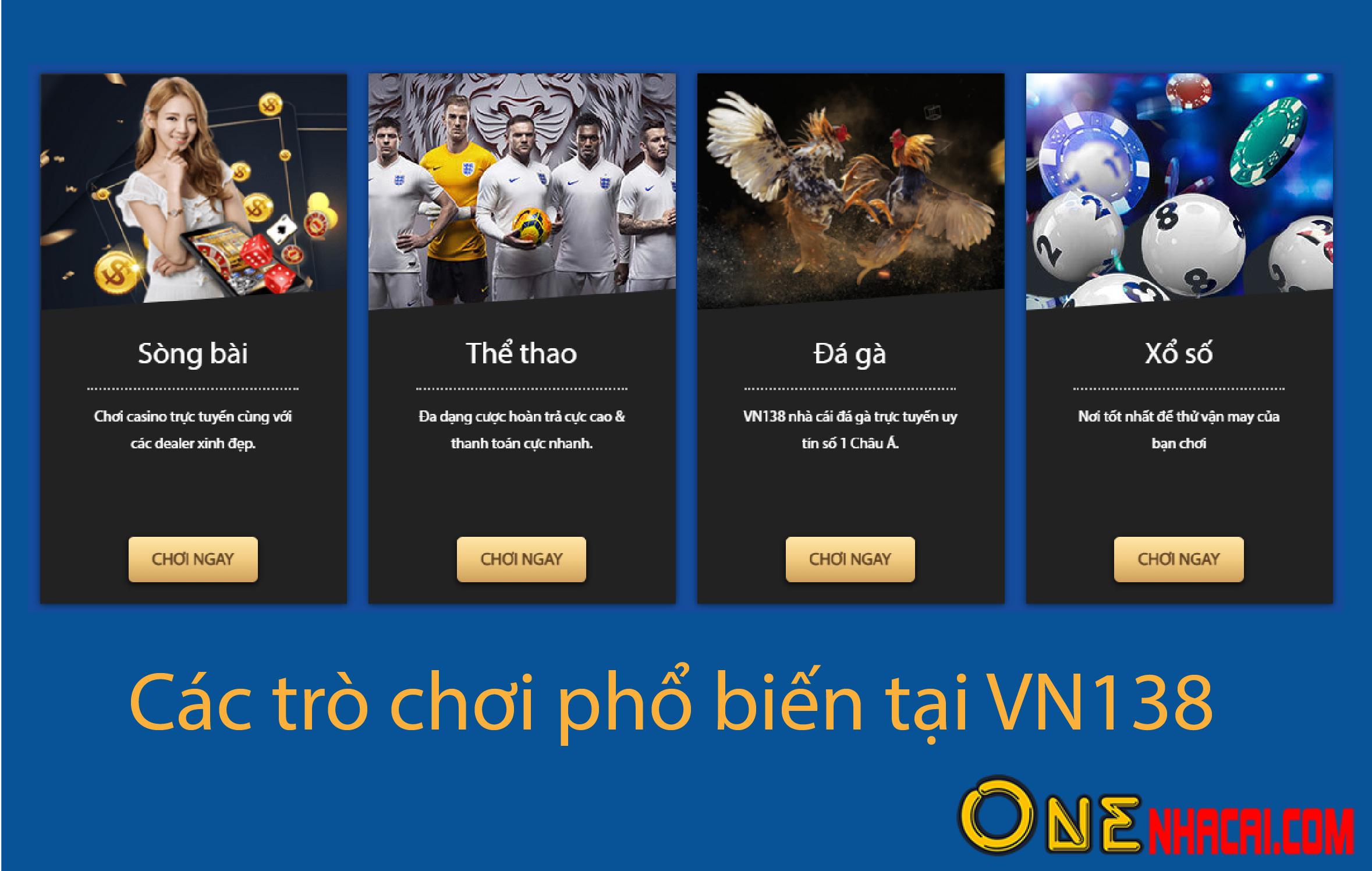 Các trò chơi cá cược phổ biến tại VN138