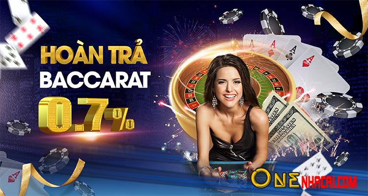 Hoàn trả Baccarat 0,7% hàng tuần không giới hạn tại VN138