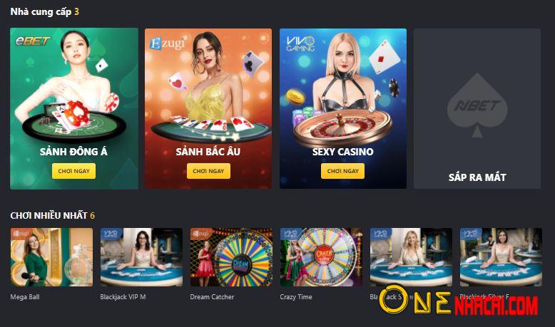 Kho game đa dạng live casino NBET